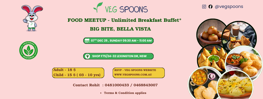 Veg Spoons Sunday Breakfast Buffet Food Meetup - 07 Dec