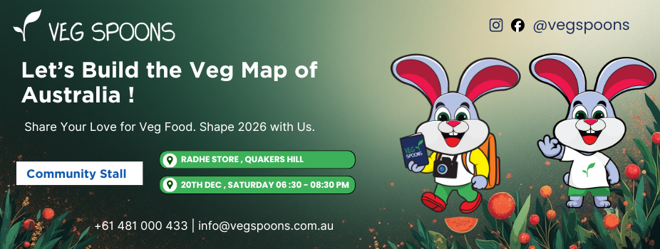 Veg Spoons Community Stall – Meet Us at Radhe Store Quakers Hill on 20th Dec Saturday evening