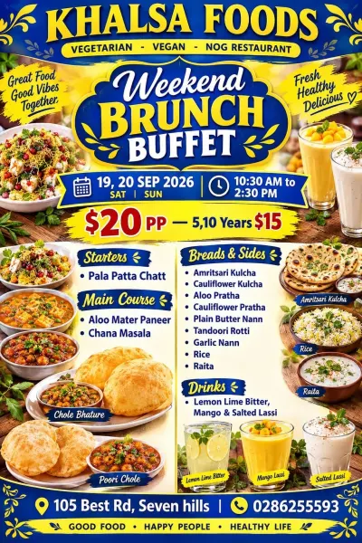 Weekend Brunch Buffet at Khalsa Foods