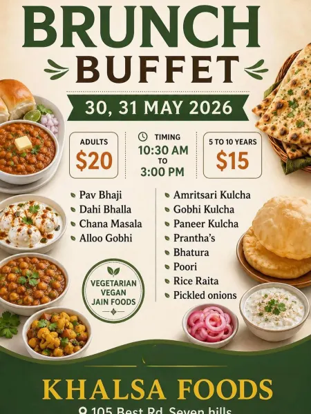 Weekend Buffet at Khalsa Foods Seven Hills 30 May - 31st May