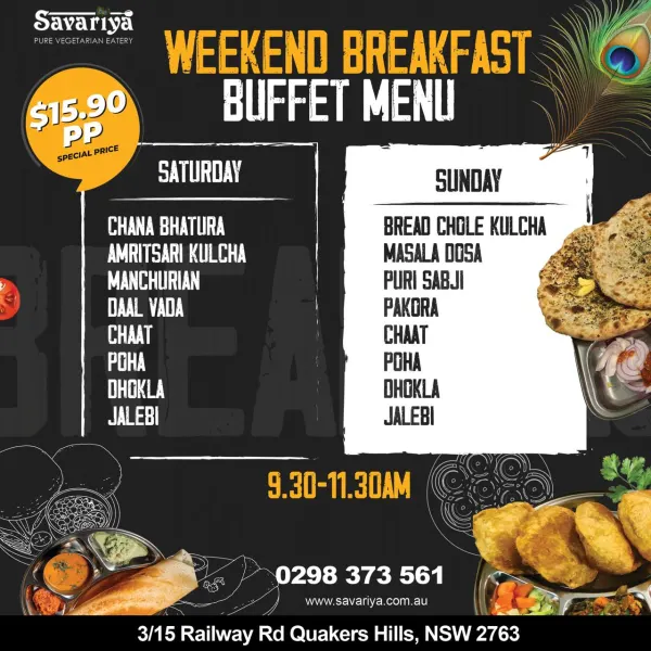 Weekend Breakfast Buffet in Quakers Hill 23 - 24 May 2026