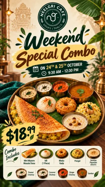 Neelgiri Cafe Weekend Special Breakfast Combo – Macquarie Park | 24 - 25 Oct