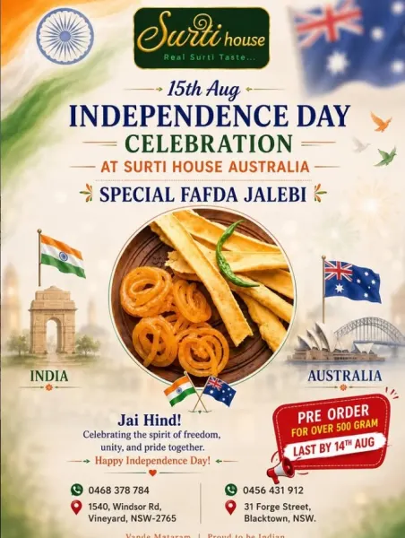 Independence Day special Fafda–Jalebi at Surti House in Vineyard
