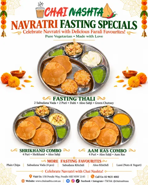 Navratri Fasting Special Farhali meal at Chai Nashta, Pendle Hill