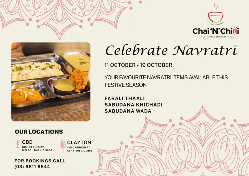 Navratri Special Vegetarian Farali Thali & Fasting Favourites | Chai N Chilli Melbourne CBD