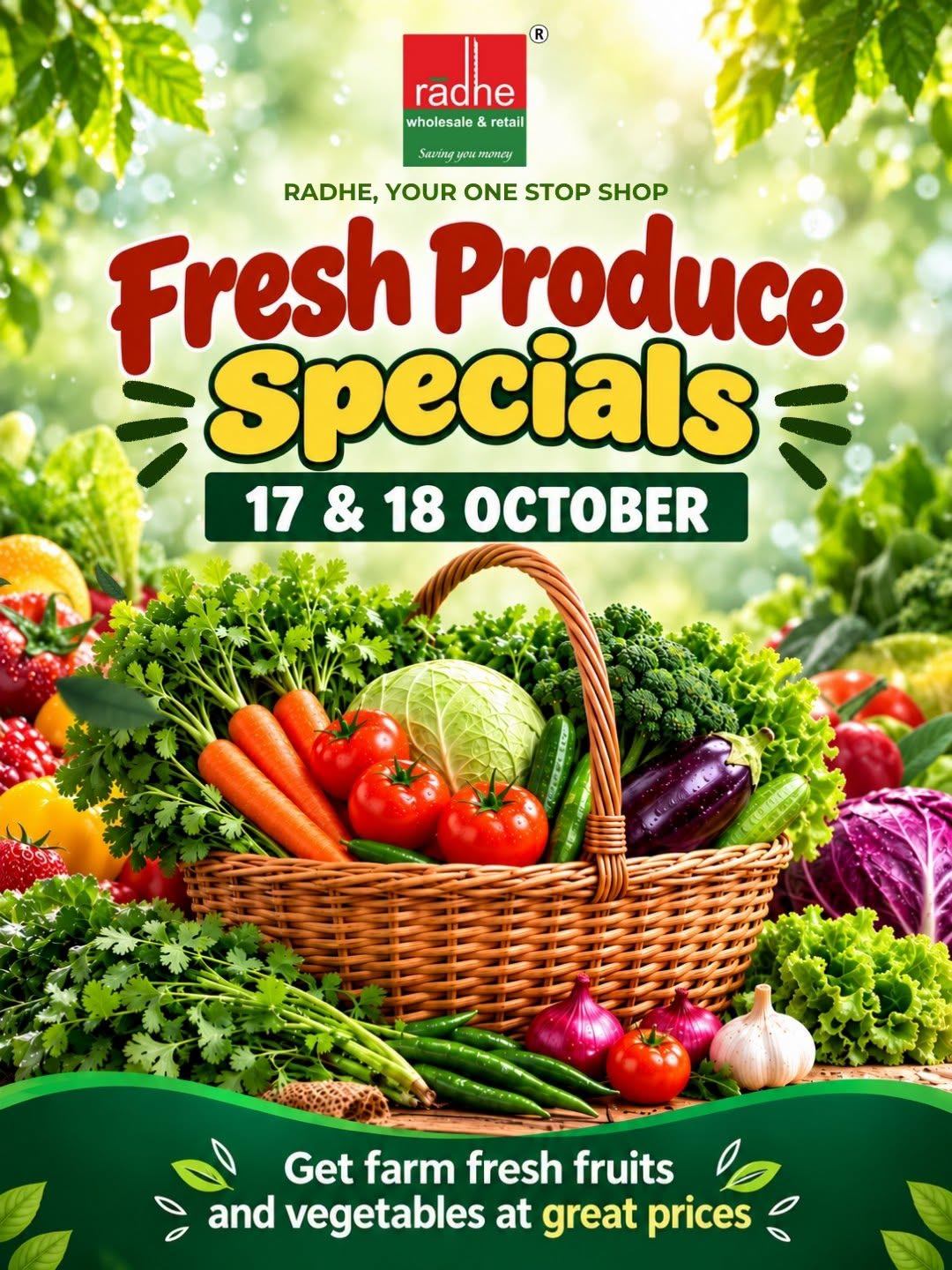 Radhe Supermarket Weekend Fresh Produce Specials | 17–18 October | Fruits & Vegetables Across Sydney