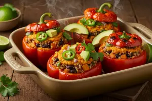Vegan Enchilada Stuffed Bell Peppers