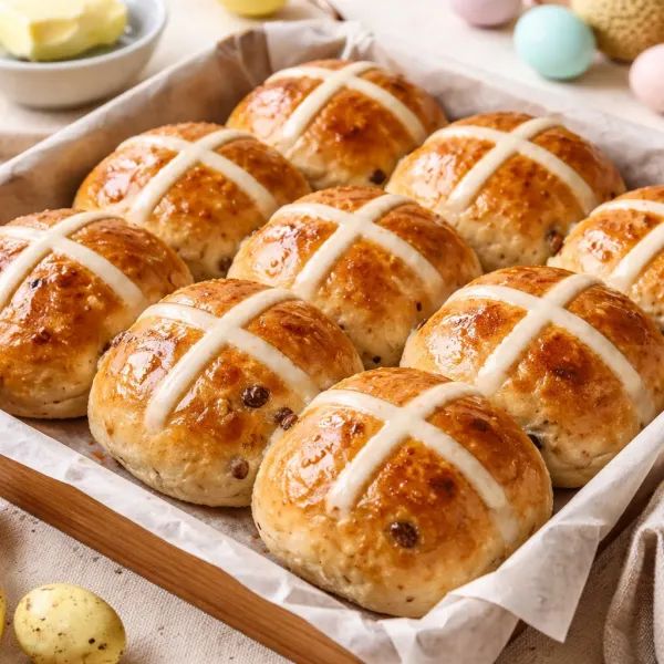 Eggless Easter Special Buns (Hot Cross Buns – Pure Vegetarian)