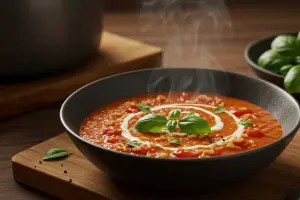 One-Pot Creamy Tomato Rice Soup