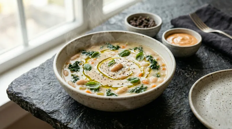 White Bean & Kale Soup (Vegan)