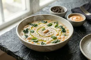 White Bean & Kale Soup (Vegan)