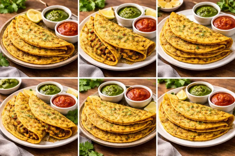 High-Protein Moong Dal Chilla with Mint Chutney