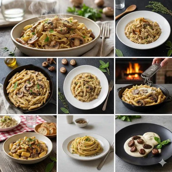 Organic Creamy Mushroom Pasta (No Onion No Garlic)